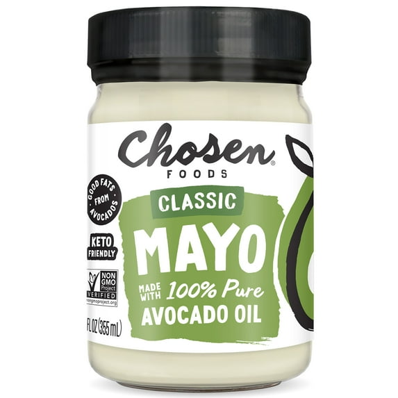 Chosen Foods 100% Avocado Oil-Based Classic Mayonnaise, Gluten & Dairy Free, Low-Carb (12 fl oz) ( Pack of 2 )