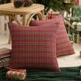 thumbnail image 1 of Pack of 2 Christmas Plaid Decorative Throw Pillow Covers Scottish Tartan Cushion Case for Farmhouse Home Holiday Decor Red and Green, 18 x 18 Inches, 1 of 6