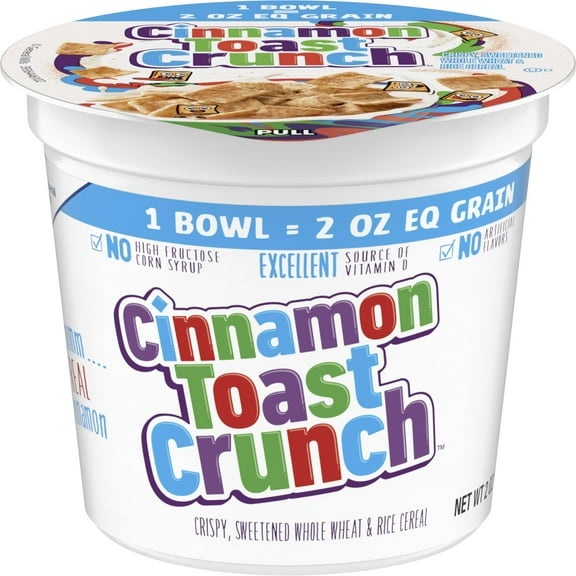 Pack of 2 Cinnamon Toast Crunch Breakfast Cereal Cup, 2 oz Cup
