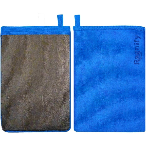 Pack of 2 Clay Mitt Auto Detailing Medium Grade Alternative for Flawless Removal Surface Bonded Micro Contaminant (Blue)