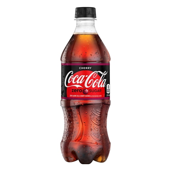 Pack of 2 Coca-Cola Zero Calorie Cherry Coke, 20 oz (Package May Vary)
