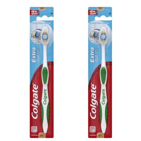 Pack of (2) Colgate Extra Clean Circular Power Bristles Toothbrush Soft
