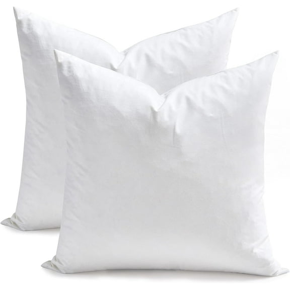 Pack of 2 Cotton Pillow Inserts 18x18 Inches, Decorative Throw Pillow Inserts for Sofa, Couch, Bed, and Cushion Shams