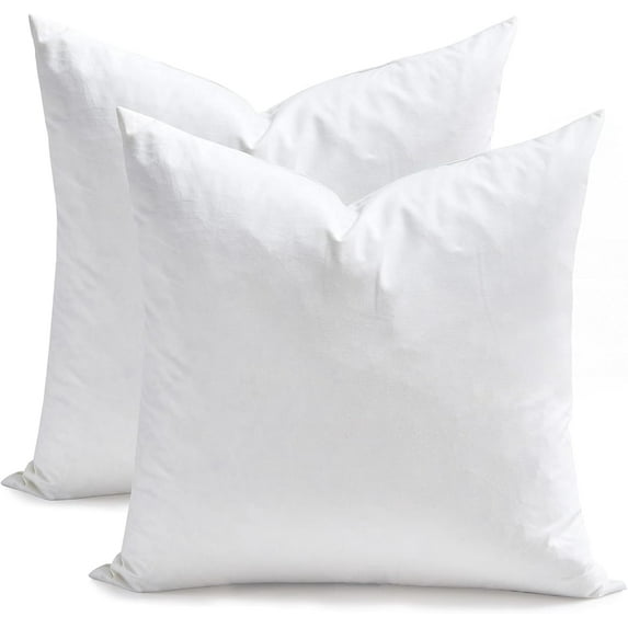 Pack of 2 Cotton Pillow Inserts 24x24 Inches, Decorative Throw Pillow Inserts for Sofa, Couch, Bed, and Cushion Shams