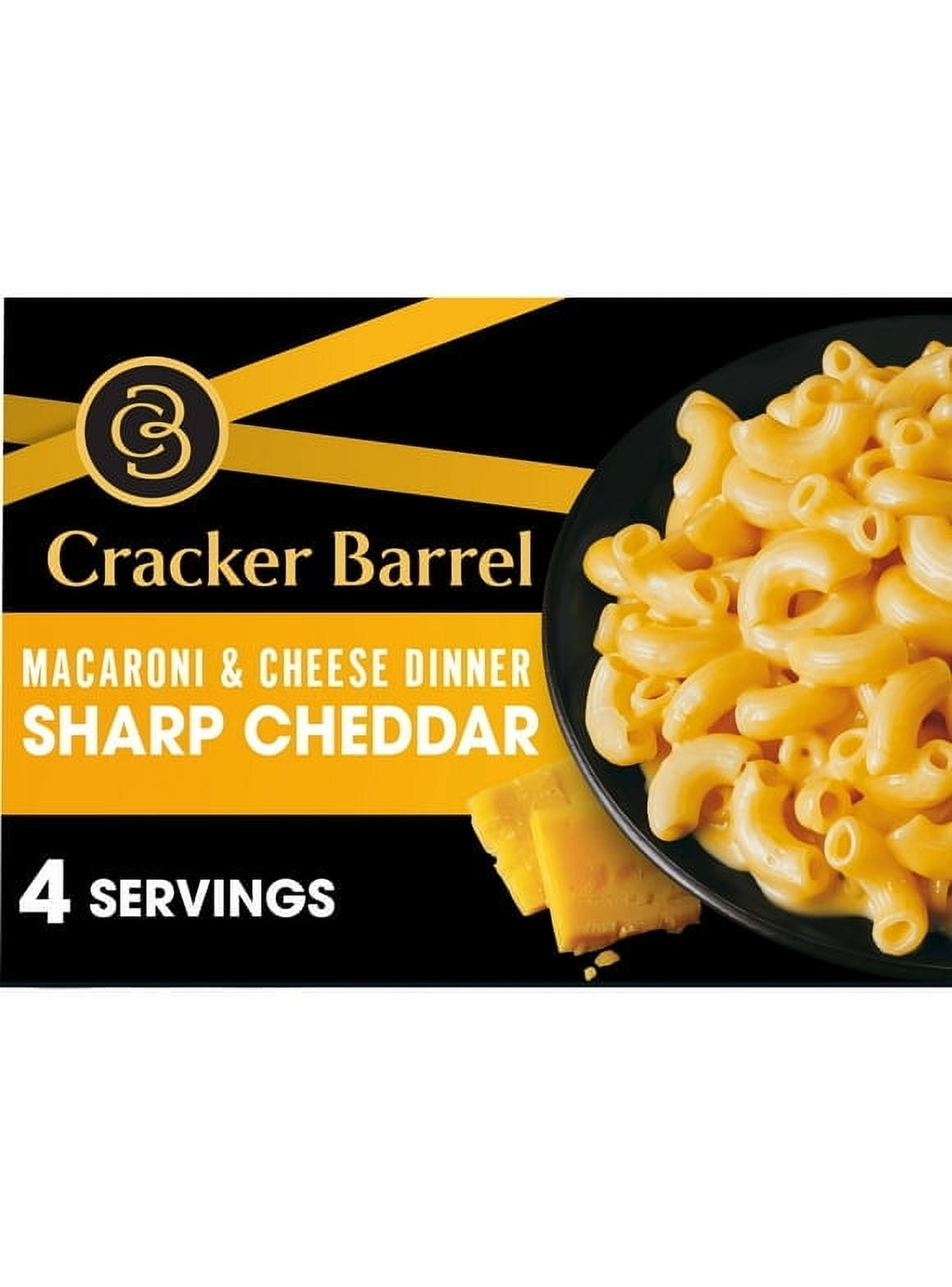Pack of 2 Cracker Barrel Sharp Cheddar Mac N Cheese Macaroni and Cheese Dinner, 14 oz Box
