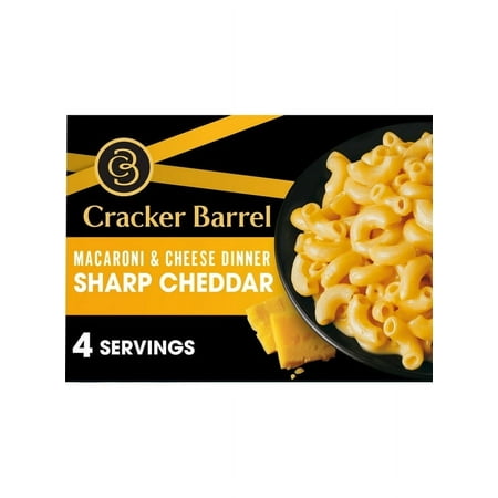 Pack of 2 Cracker Barrel Sharp Cheddar Mac N Cheese Macaroni and Cheese Dinner, 14 oz Box