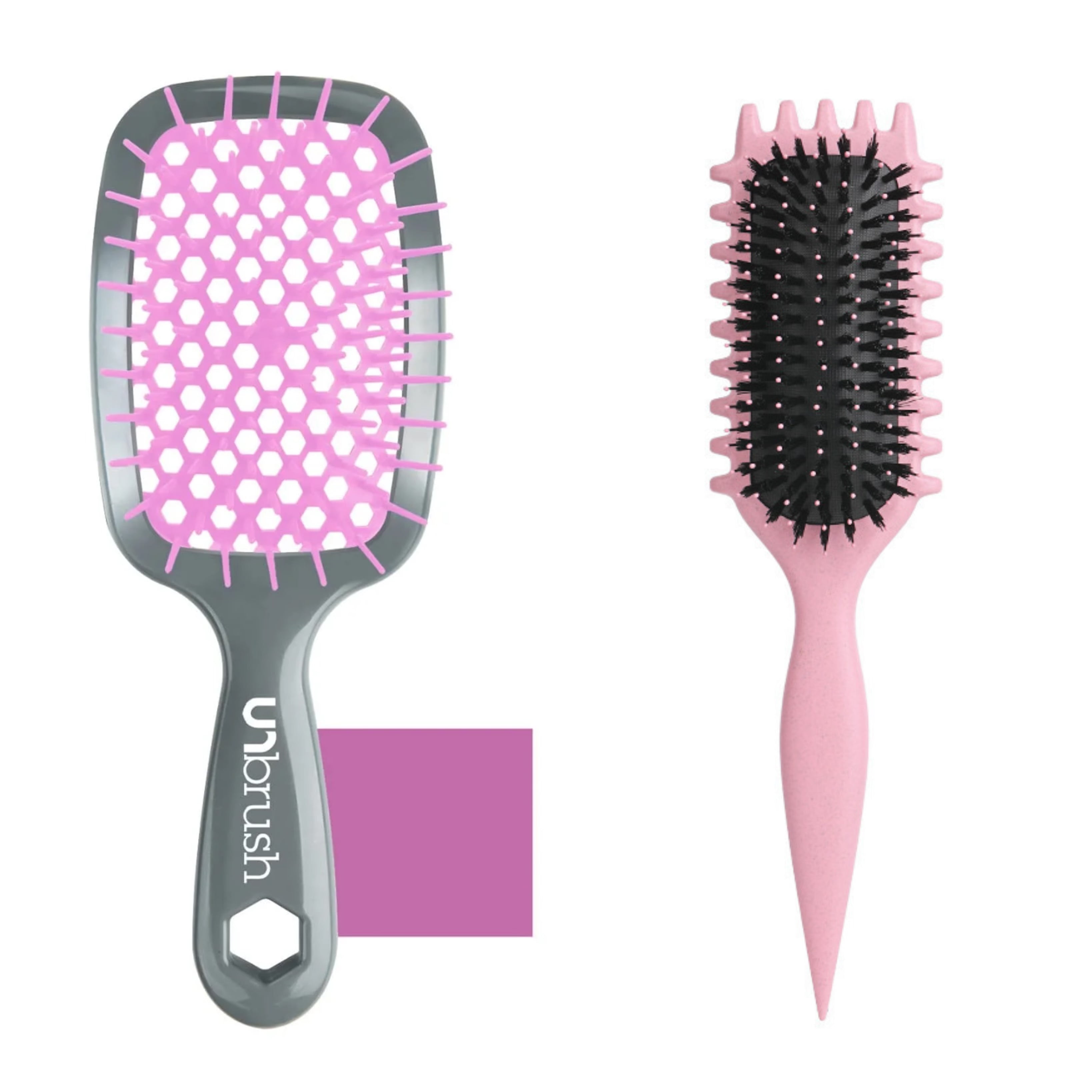 Pack of 2Curl defin and Unbrush, Detangling Hair Brush by FHI, curl