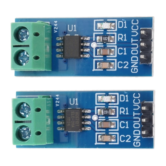 Pack of 2 Current Sensors Module 5A/20A/30 a Hall Effect NonContact Detection Board for Electronics Projects Applications
