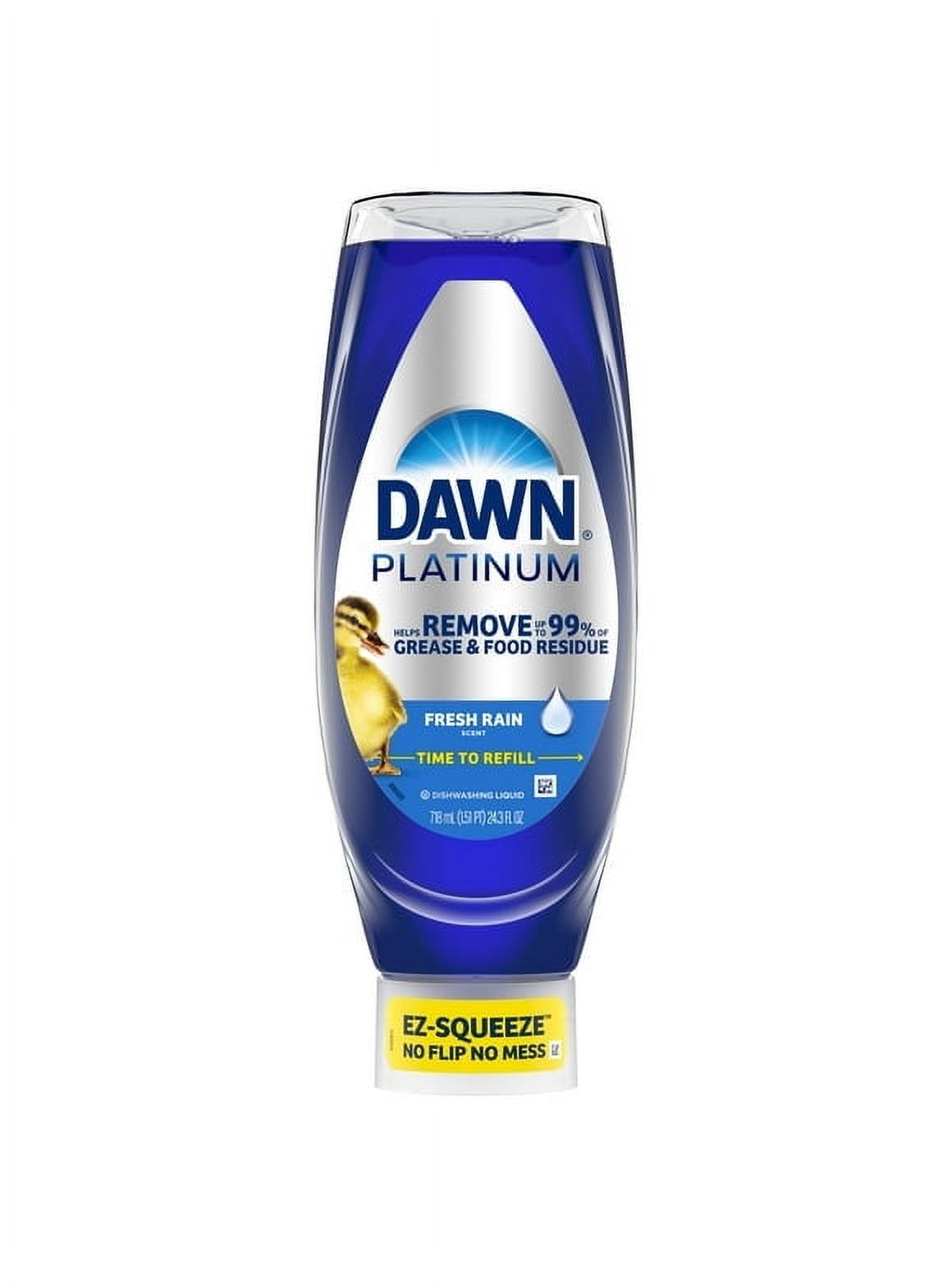 Pack of 2 Dawn EZ-Squeeze Platinum Liquid Dish Soap, Refreshing Rain, 24.3 fl oz
