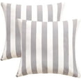 thumbnail image 1 of Pack of 2 Decorative Outdoor Throw Pillows 23" x 23" Square Garden Cushion for Patio Sofa Thick Cushion for Couch,Sofa,Grey Stripes, 1 of 14