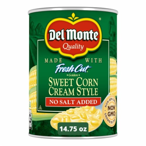 Del Monte No Salt Added Golden Sweet Corn Cream Style 14.75 oz - Pack of 2