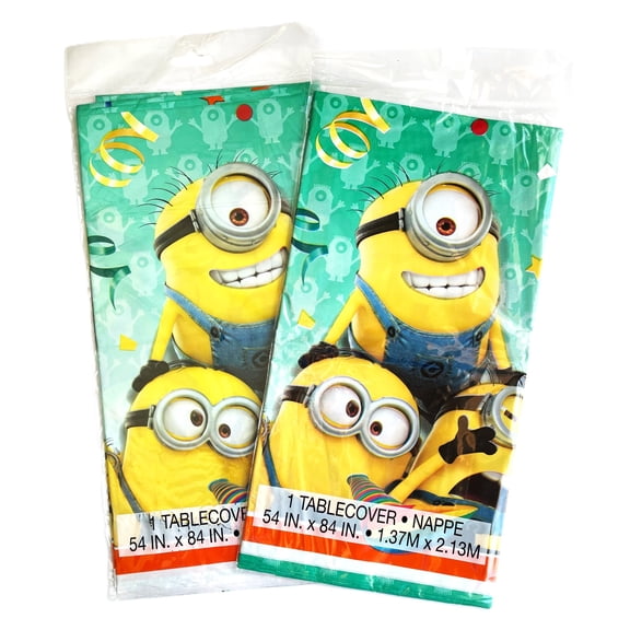 Pack of 2 - Despicable Me Minon Friends Birthday Party Tablecover Decoration - 54" X 84" - Pack of 2