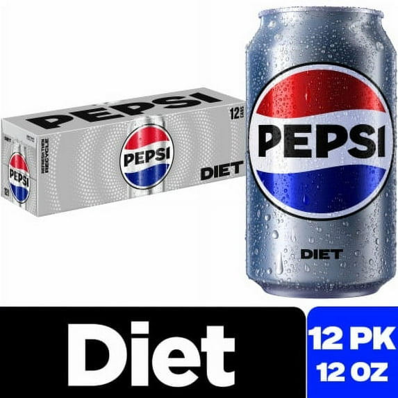 Pack of 2 - Diet Pepsi Cola Diet Soda Cans 12 pk / 12 fl oz
