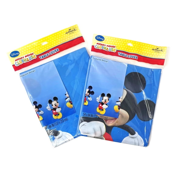 Pack of 2 - Disney Mickey Mouse Waterproof Party Tablecover Decoration - 54" X 84" - Pack of 2