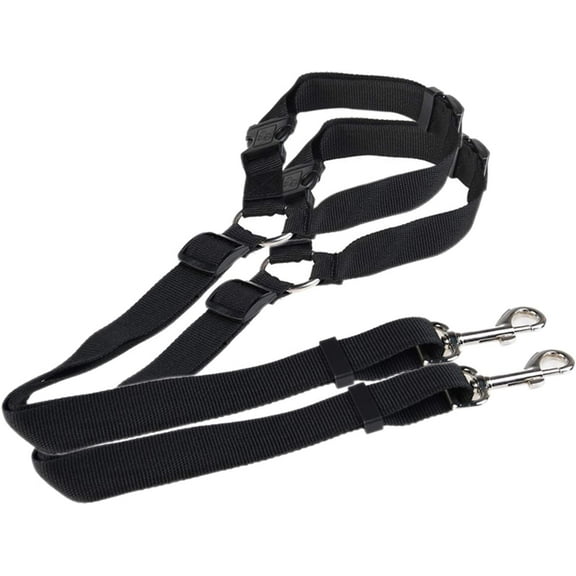(Pack of 2) Dog Leash Adjustable Safety Leads Pet Car Seat Belt, Strong and Durable Leashes for Large/Medium Dogs Cats - Black