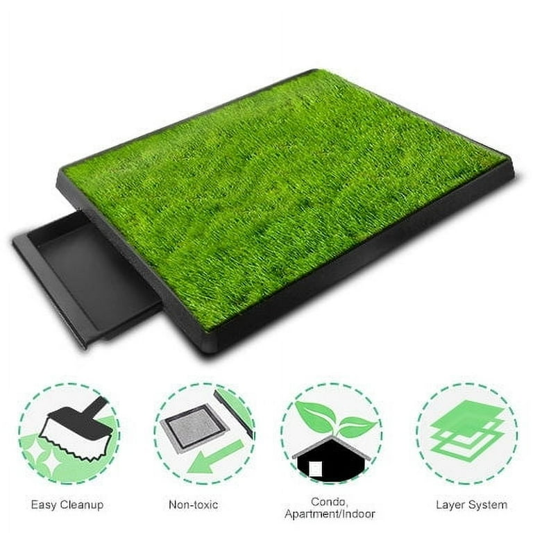 Pack of 2 Dog Potty Training Artificial Grass Pad Pet Cat Toilet Trainer Mat Puppy Loo Tray Turf For Small Medium Dogs Indoor Outdoor Use Walmart