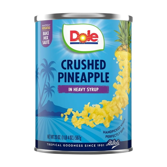 Pack of 2 - Dole Canned Fruit, Crushed Pineapple In Heavy Syrup, Gluten Free, Pantry Staples, 20 Oz, Packaging May Vary