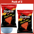 thumbnail image 1 of Pack of 2 Doritos Flamin' Hot Nacho Flavored Tortilla Chips, 9.25 Ounce Bag-With Bowl, 1 of 6