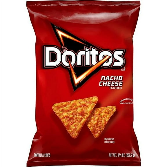 Pack of 2 Doritos Nacho Cheese Flavored Tortilla Chips Snacks Chips, 9.25 oz
