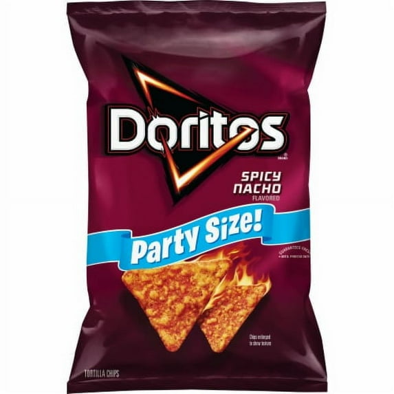 Pack of 2 - Doritos Spicy Nacho Tortilla Party Size Chips 14.5 oz