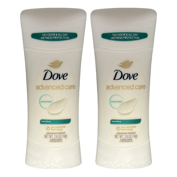 Pack of (2) Dove Advanced Care Antiperspirant Deodorant, Sensitive 2.6 Ounces