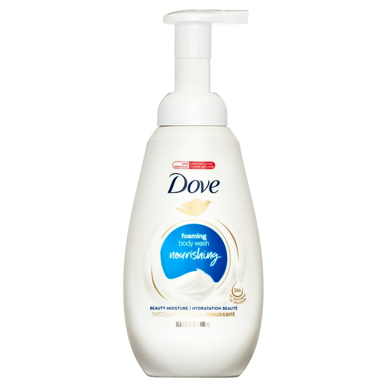 Pack of 2 Dove Beauty Moisture Foaming Long Lasting Women's Body Wash All Skin Type, 13.5 fl oz