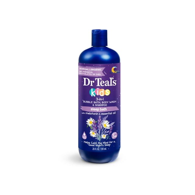Pack of 2 Dr Teal's Kids 3in1 Bubble Bath, Body Wash & Shampoo with
