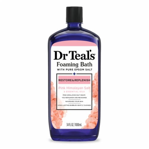 Pack of 2 - Dr Teal's Restore & Replenish Pink Himalayan Salt with Pure Epsom Salt Foaming Bath 34 fl oz