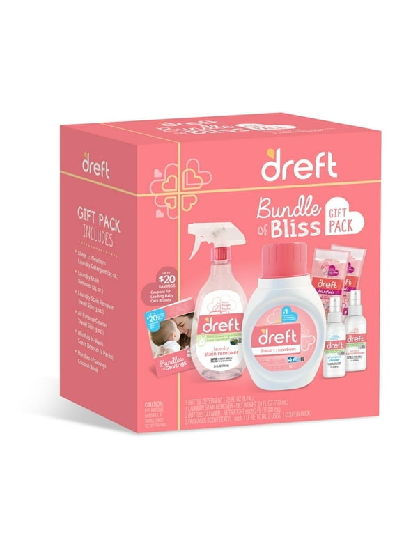 Pack of 2 Dreft Bundle of Bliss Gift Set with Baby Laundry Detergent