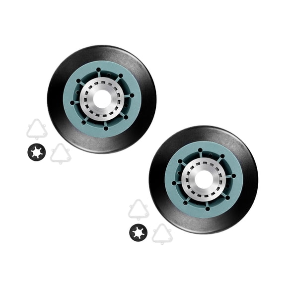 Pack of 2 Dryer Drum Support Rollers with Quick Installation Design for Low Noise Performances in Laundry Appliances
