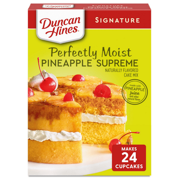 Pack of 2 Duncan Hines Signature Perfectly Moist Pineapple Supreme Naturally Flavored Pineapple Cake Mix, 15.25 oz