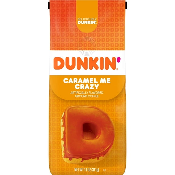Pack of 2 - Dunkin Caramel Me Crazy Flavored Ground Coffee, 11 Ounce (Pack Of 1)