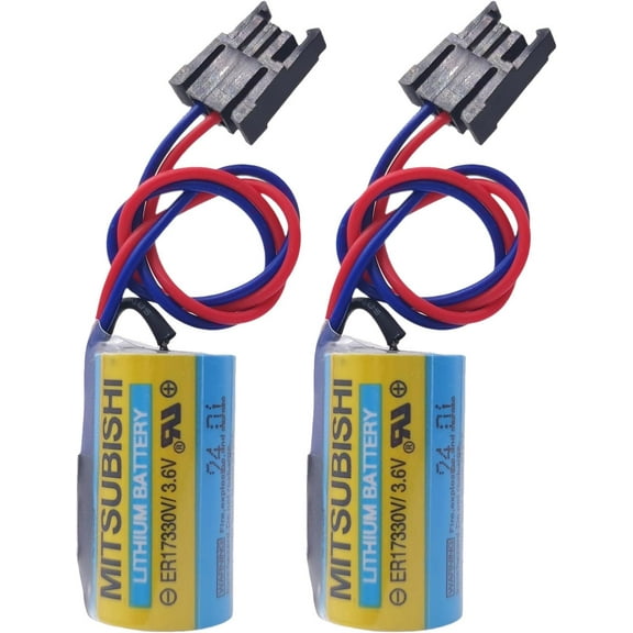 (Pack of 2) ER17330V A6BAT Battery Size 2/3A 3.6V Compatible with Fanuc B9670MC A6-BAT Melservo MR-BAT PLC Batteries