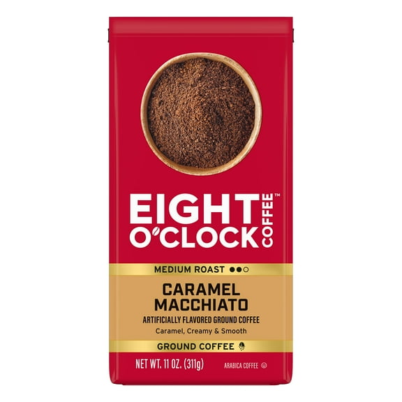 Pack of 2 - Eight Oclock Coffee Caramel Macchiato, 11 Ounce (Pack Of 1) Medium Roast 100% Arabica Ground Coffee, Caramel, Creamy, Smooth