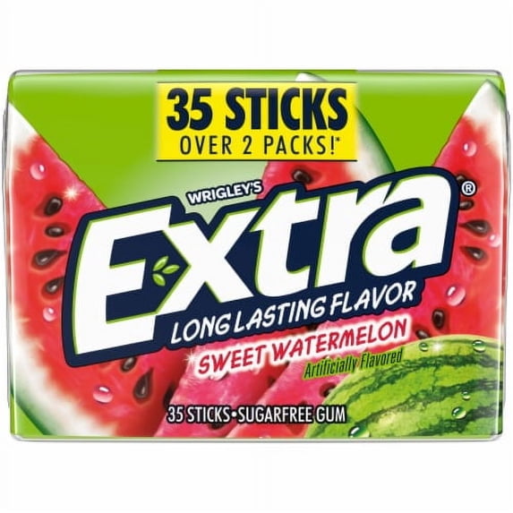 Pack of 2 - Extra Sweet Watermelon Sugar Free Chewing Gum Mega Pack 35 pc