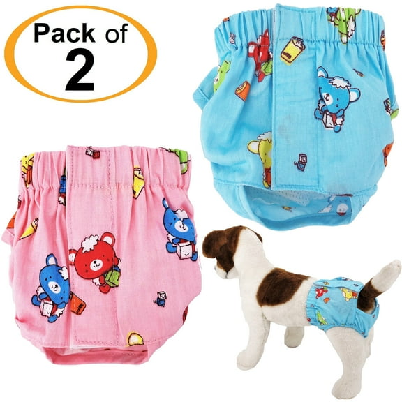 PACK of 2 Female Dog Diapers COTTON Sanitary Pants Panties For SMALL Pet Cat