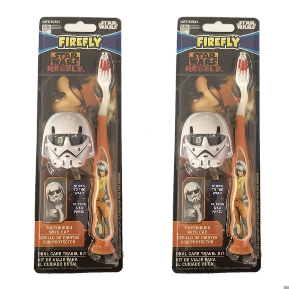 Pack of (2) Firefly Star Wars Rebels Toothbrush with Cap