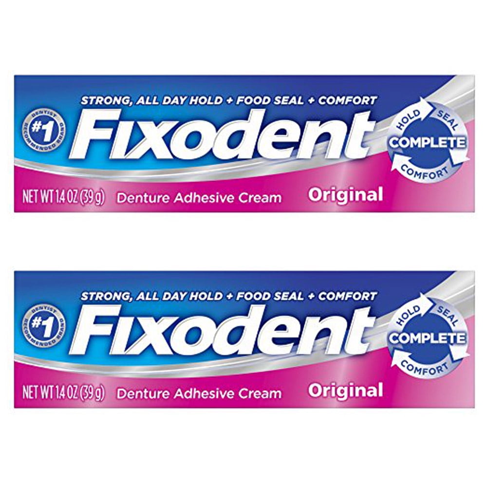 Pack of (2) Fixodent Denture Adhesives Cream, Original - 1.4 Oz