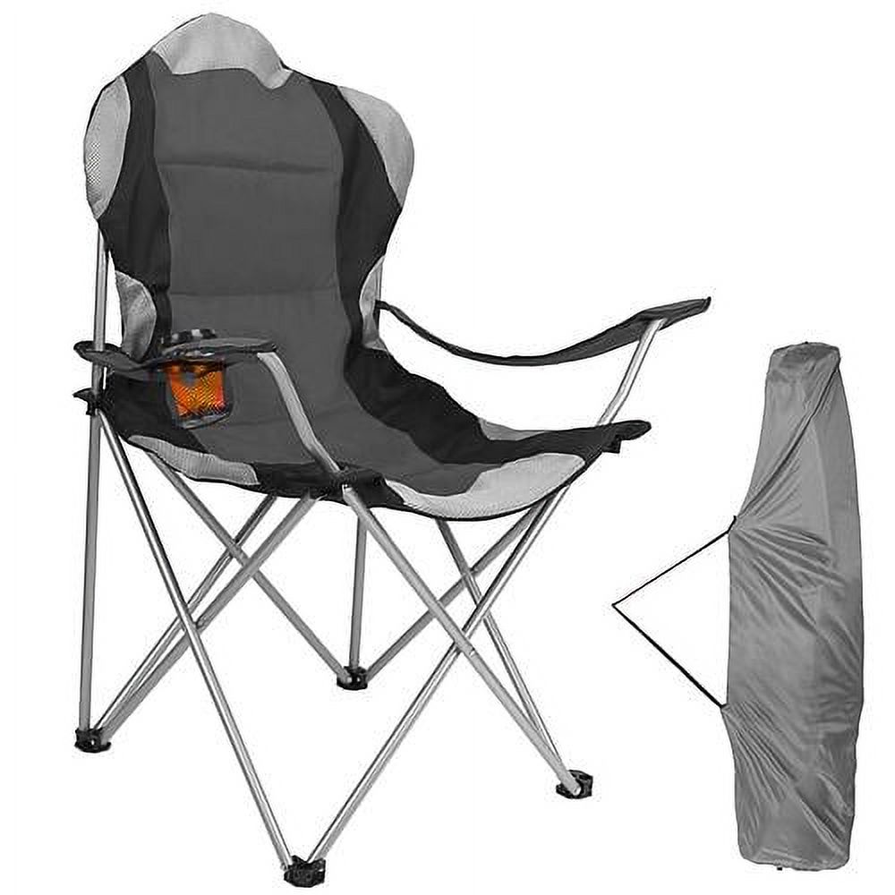 [Pack of 2] Foldable Camping Chair Heavy Duty Steel Lawn Chair Padded