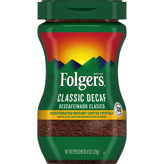 Pack of 2 - Folgers Classic Decaf Instant Coffee, 8 Ounce