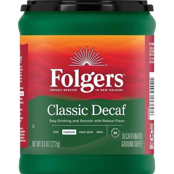 2 Pack Folgers Classic Decaf Medium Roast Ground Coffee