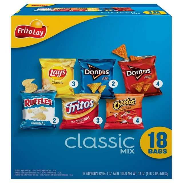 Pack of 2 - Frito Lay Classic Mix Variety Pack Chips 18 ct