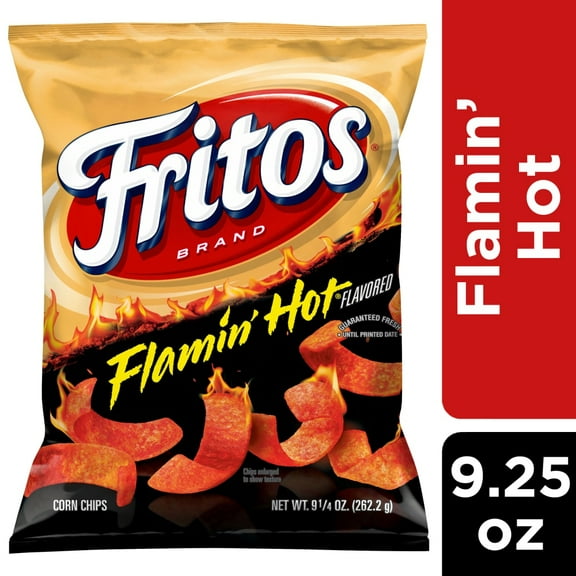 Pack of 2 Fritos Flamin Hot Corn Chips, 9.25 oz (Package May Vary)