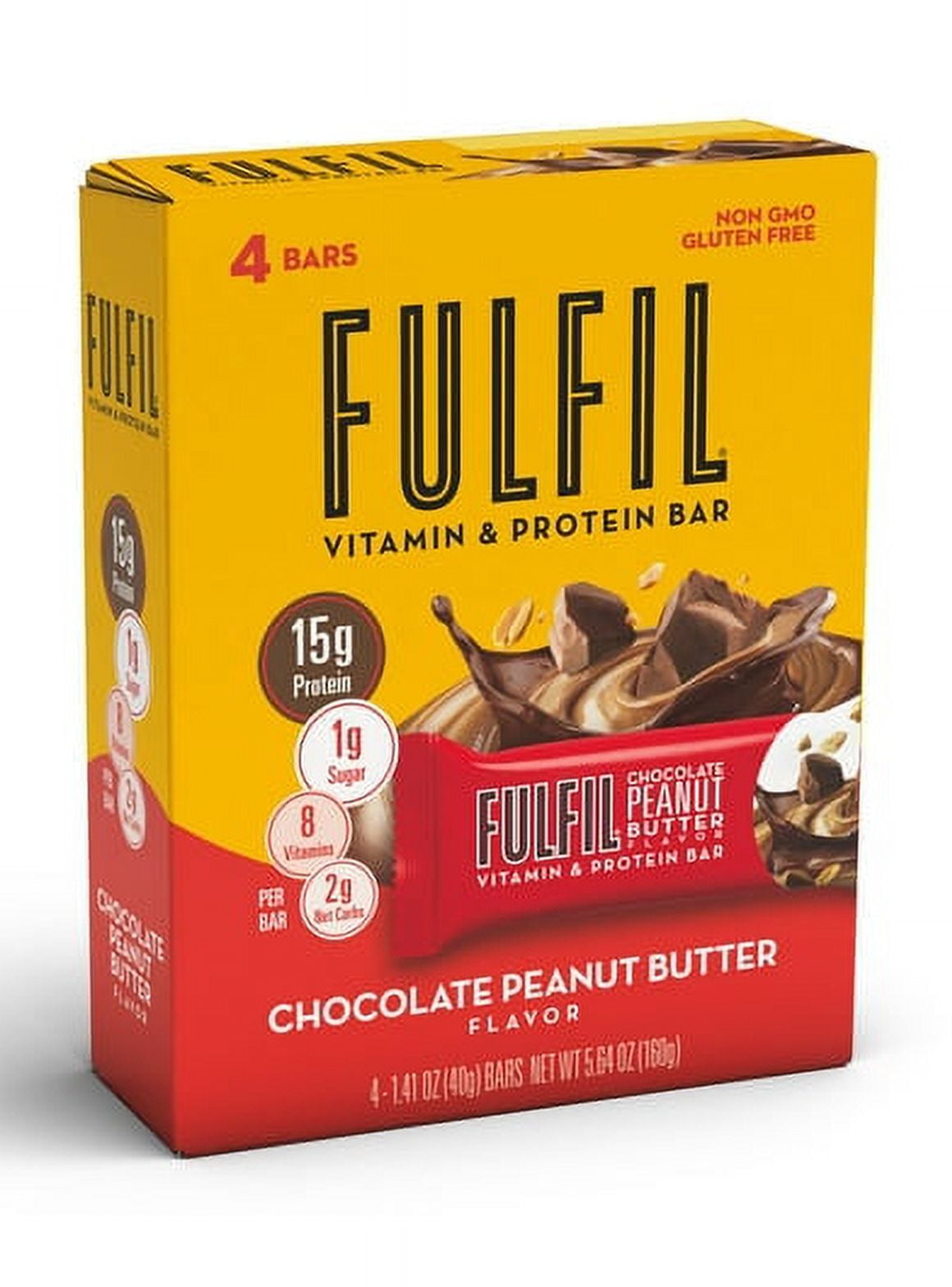 Pack of 2 Fulfil Vitamin & Protein Bar, Chocolate Peanut Butter, 4 Pack