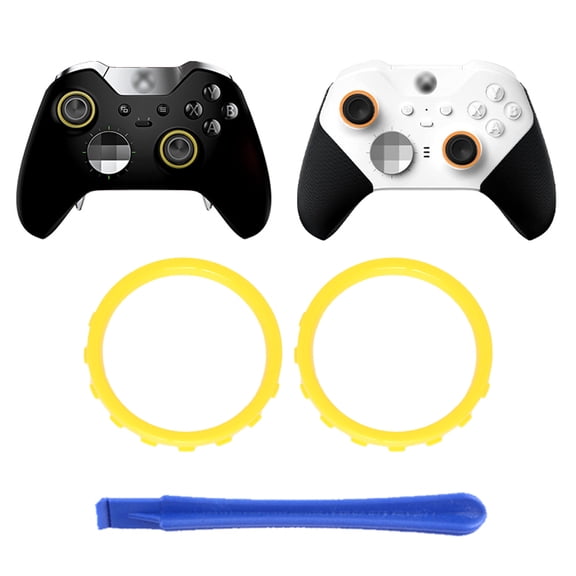 Pack of 2 Game Controller Rocker Ring Decorative Ring for Xbox One Elite / Elite Series 2 Controller-Yellow