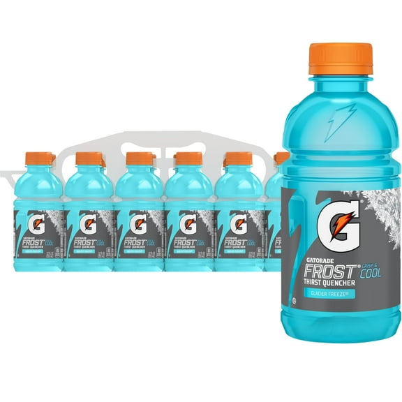 Pack of 2 - Gatorade Thirst Quencher Sports Drink, Frost Glacier Freeze, 12Oz Bottles, 12 Pack, Electrolytes For Rehydration