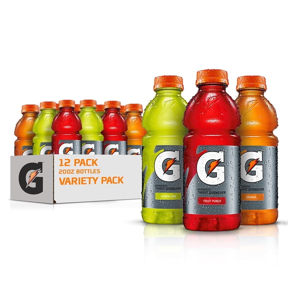 Pack of 2 - Gatorade Thirst Quencher Sports Drink, Variety Pack, 20Oz Bottles, 12 Pack, Electrolytes For Rehydration