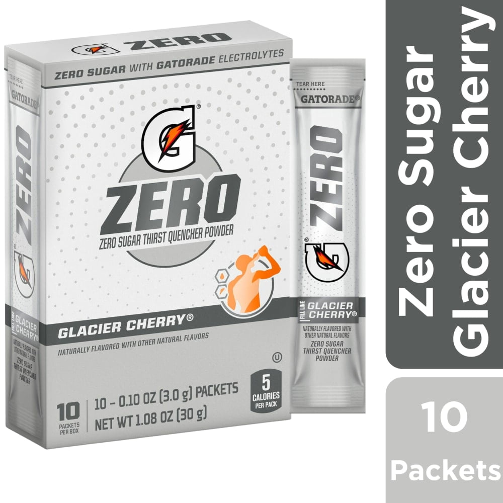 Gatorade Zero Sugar Glacier Cherry Drink Mix Packets 10 packets - Pack of 2