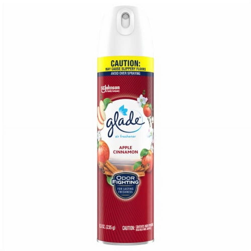 Pack of 2 - Glade Aerosol Spray Air Freshener Apple Cinnamon Scent Infused with Essential Oils 8.3 oz