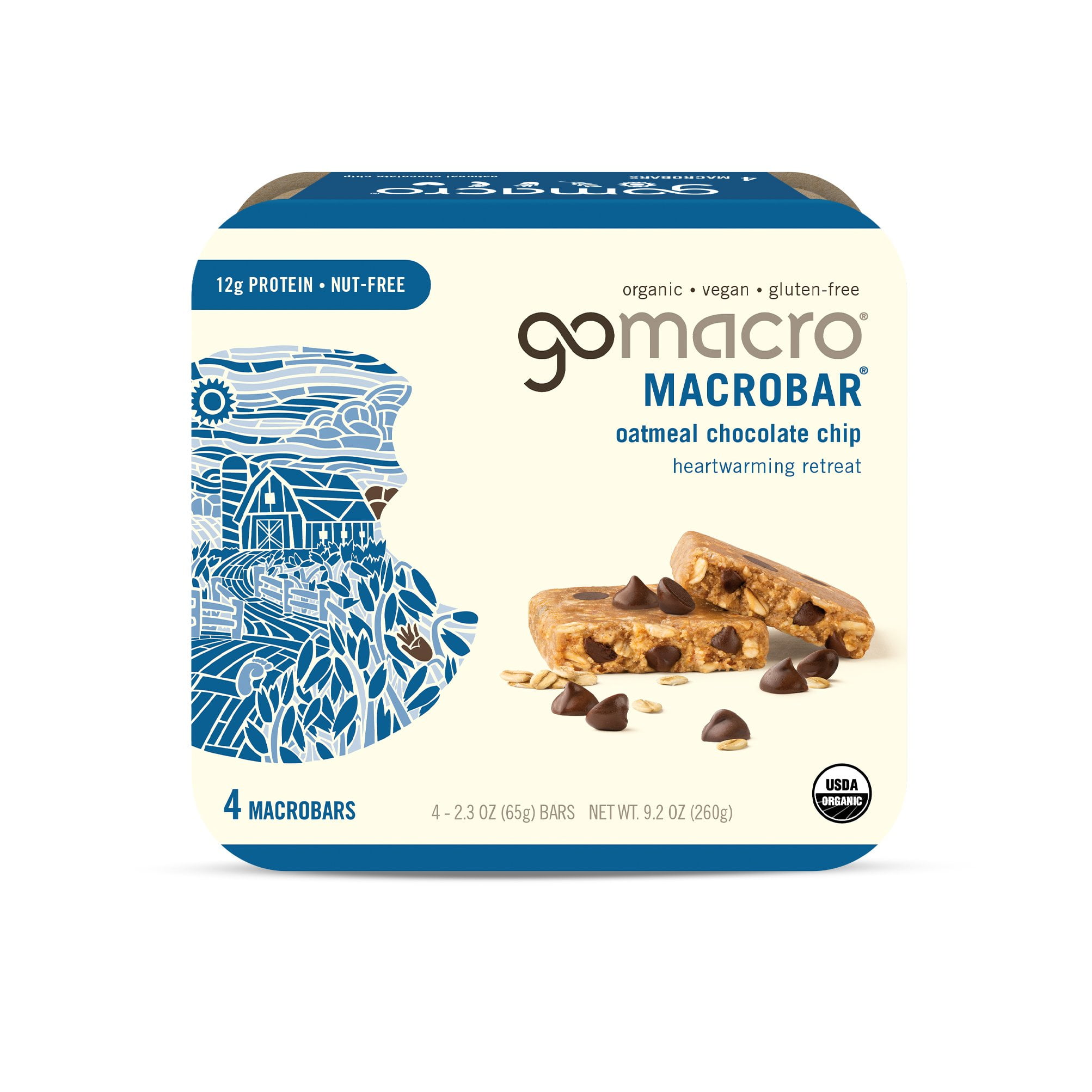Pack of 2 GoMacro Organic Vegan 12g Protein Bars - Heartwarming Retreat, 4 ct (Package May Vary)